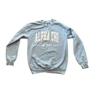 🤍SOLD🤍 Alpha Chi Omega Light Blue Crewneck